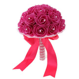 Maxbell Wedding Bride Artificial Foam Lace Flower Bouquet Wedding Decor Rose