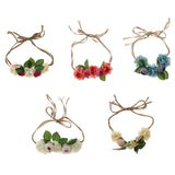 Maxbell Beach Headband Flower Hair Wreaths Wedding Headwear Headpiece Rose red