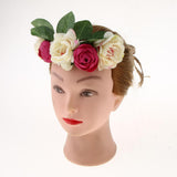 Maxbell Beach Headband Flower Hair Wreaths Wedding Headwear Headpiece Rose red
