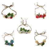 Maxbell Beach Headband Flower Hair Wreaths Wedding Headwear Headpiece Rose red