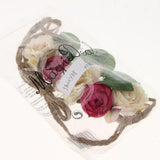 Maxbell Beach Headband Flower Hair Wreaths Wedding Headwear Headpiece Rose red