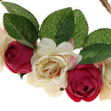 Maxbell Beach Headband Flower Hair Wreaths Wedding Headwear Headpiece Rose red