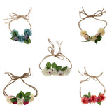 Maxbell Beach Headband Flower Hair Wreaths Wedding Headwear Headpiece Rose red