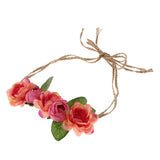 Maxbell Beach Headband Flower Hair Wreaths Wedding Headwear Headpiece Watermelon red