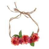 Maxbell Beach Headband Flower Hair Wreaths Wedding Headwear Headpiece Watermelon red