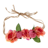 Maxbell Beach Headband Flower Hair Wreaths Wedding Headwear Headpiece Watermelon red