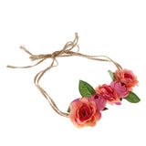 Maxbell Beach Headband Flower Hair Wreaths Wedding Headwear Headpiece Watermelon red