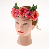 Maxbell Beach Headband Flower Hair Wreaths Wedding Headwear Headpiece Watermelon red
