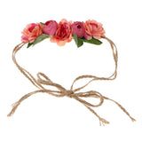 Maxbell Beach Headband Flower Hair Wreaths Wedding Headwear Headpiece Watermelon red