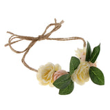 Maxbell Beach Headband Flower Hair Wreaths Wedding Headwear Headpiece Champagne