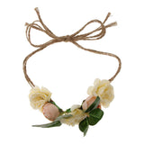 Maxbell Beach Headband Flower Hair Wreaths Wedding Headwear Headpiece Champagne