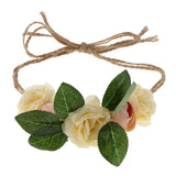 Maxbell Beach Headband Flower Hair Wreaths Wedding Headwear Headpiece Champagne