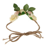 Maxbell Beach Headband Flower Hair Wreaths Wedding Headwear Headpiece Champagne