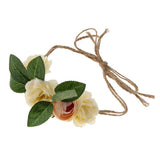 Maxbell Beach Headband Flower Hair Wreaths Wedding Headwear Headpiece Champagne