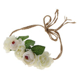 Maxbell Beach Headband Flower Hair Wreaths Wedding Headwear Headpiece Beige