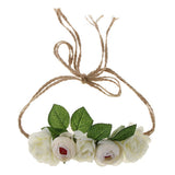 Maxbell Beach Headband Flower Hair Wreaths Wedding Headwear Headpiece Beige