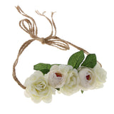 Maxbell Beach Headband Flower Hair Wreaths Wedding Headwear Headpiece Beige