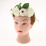 Maxbell Beach Headband Flower Hair Wreaths Wedding Headwear Headpiece Beige
