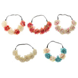 Maxbell Wedding Headband Flower Hair Wreaths Flower Floral Crown Headpiece Hole