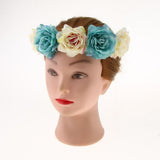 Maxbell Wedding Headband Flower Hair Wreaths Flower Floral Crown Headpiece Hole