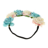 Maxbell Wedding Headband Flower Hair Wreaths Flower Floral Crown Headpiece Hole