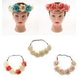 Maxbell Wedding Headband Flower Hair Wreaths Flower Floral Crown Headpiece Hole