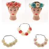 Maxbell Wedding Headband Flower Hair Wreaths Flower Floral Crown Headpiece Hole