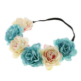 Maxbell Wedding Headband Flower Hair Wreaths Flower Floral Crown Headpiece Hole