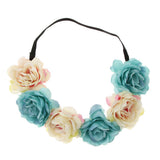 Maxbell Wedding Headband Flower Hair Wreaths Flower Floral Crown Headpiece Hole