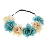 Maxbell Wedding Headband Flower Hair Wreaths Flower Floral Crown Headpiece Hole