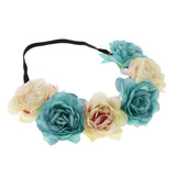 Maxbell Wedding Headband Flower Hair Wreaths Flower Floral Crown Headpiece Hole