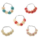 Maxbell Wedding Headband Flower Hair Wreaths Flower Floral Crown Headpiece Hole