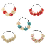 Maxbell Wedding Headband Flower Hair Wreaths Flower Floral Crown Headpiece Hole