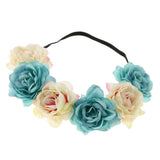 Maxbell Wedding Headband Flower Hair Wreaths Flower Floral Crown Headpiece Hole