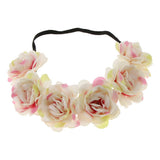 Maxbell Wedding Headband Flower Hair Wreaths Flower Floral Crown Headpiece - Pink