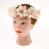 Maxbell Wedding Headband Flower Hair Wreaths Flower Floral Crown Headpiece - Pink
