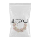 Maxbell Wedding Headband Flower Hair Wreaths Flower Floral Crown Headpiece - Pink
