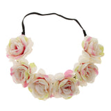 Maxbell Wedding Headband Flower Hair Wreaths Flower Floral Crown Headpiece - Pink