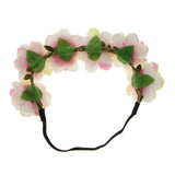 Maxbell Wedding Headband Flower Hair Wreaths Flower Floral Crown Headpiece - Pink