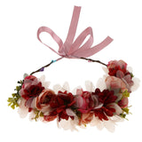 Maxbell Wedding Flower Forehead Garland Bracelet Hand Flowers Accessories Red