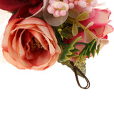 Maxbell Wedding Flower Forehead Garland Bracelet Hand Flowers Accessories Red