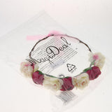 Maxbell Bridal Silk Camellia Flower Wreath Wedding Hair Accessories Rose Red