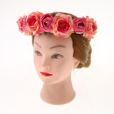 Maxbell Bridal Silk Camellia Flower Wreath Wedding Hair Accessories Watermelon Red