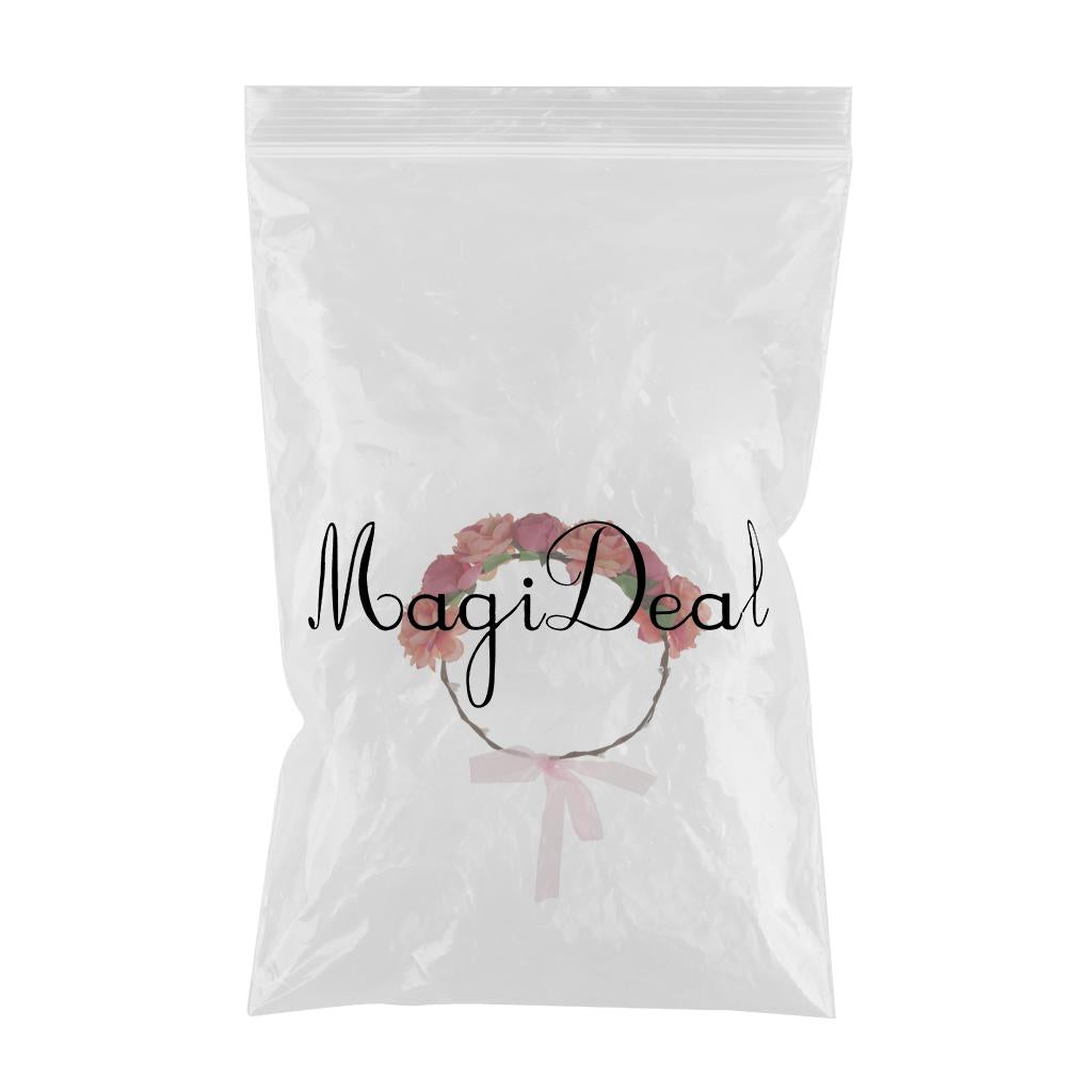 Maxbell Bridal Silk Camellia Flower Wreath Wedding Hair Accessories Watermelon Red