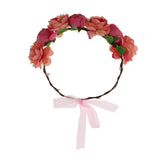 Maxbell Bridal Silk Camellia Flower Wreath Wedding Hair Accessories Watermelon Red