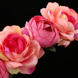 Maxbell Bridal Silk Camellia Flower Wreath Wedding Hair Accessories Watermelon Red