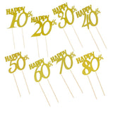 Happy Birthday Cake Topper First Birthday to 80th Birthday Cupcake Topper 10