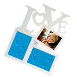 Maxbell Handprint Footprint Picture Frame Baby Shower Keepsake Gifts Blue Clay