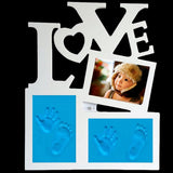 Maxbell Handprint Footprint Picture Frame Baby Shower Keepsake Gifts Blue Clay
