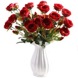 Maxbell Artificial Rose Silk Flower Bridal Bouquet for Home Wedding Decor Red